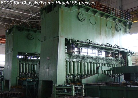 (USI Clearing) straight side single crank chassis or frame press in excellent working condition. Model # S2-6000-1100-200